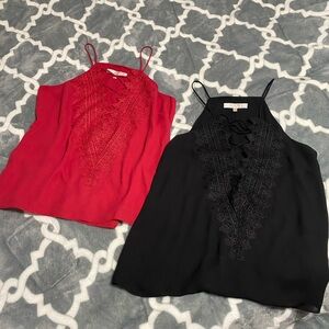 2 set of WAYF lace cami top red black SZ XS